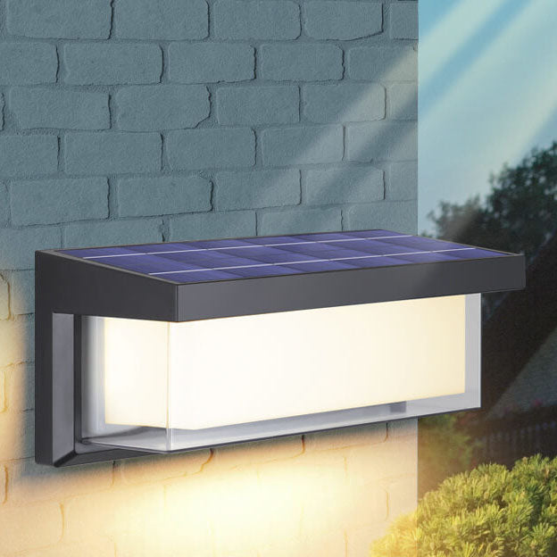Vivolux | Modern Minimalist Solar Rechteck PC LED Außen Wandleuchte Lampe Für Außenpatio
