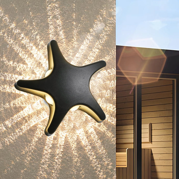 Vivolux | Zeitgenössische Einfachheit Aluminium Seestern Design LED wasserdichte Wandlaterne Lampe für Außenterrasse