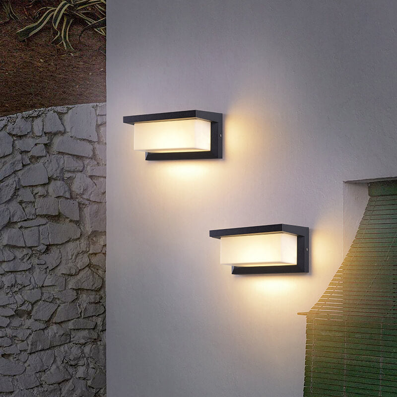 Vivolux | Modern Minimalist Solar Rechteck PC LED Außen Wandleuchte Lampe Für Außenpatio