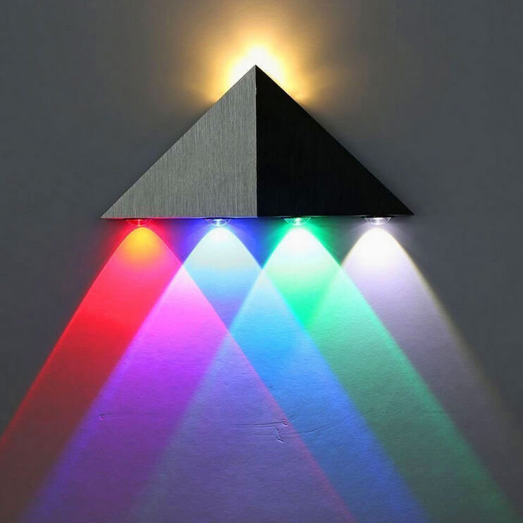 Vivolux | TriLumina Prisma LED Wandleuchte | Kreatives Pyramidendesign | Aluminium & Acryl | Farbige Lichtoptionen