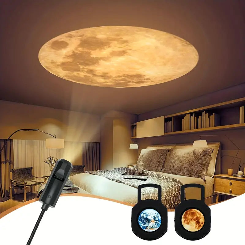 Vivolux | Renan - Groß einzigartiges Projektlicht (Erde und Mond)