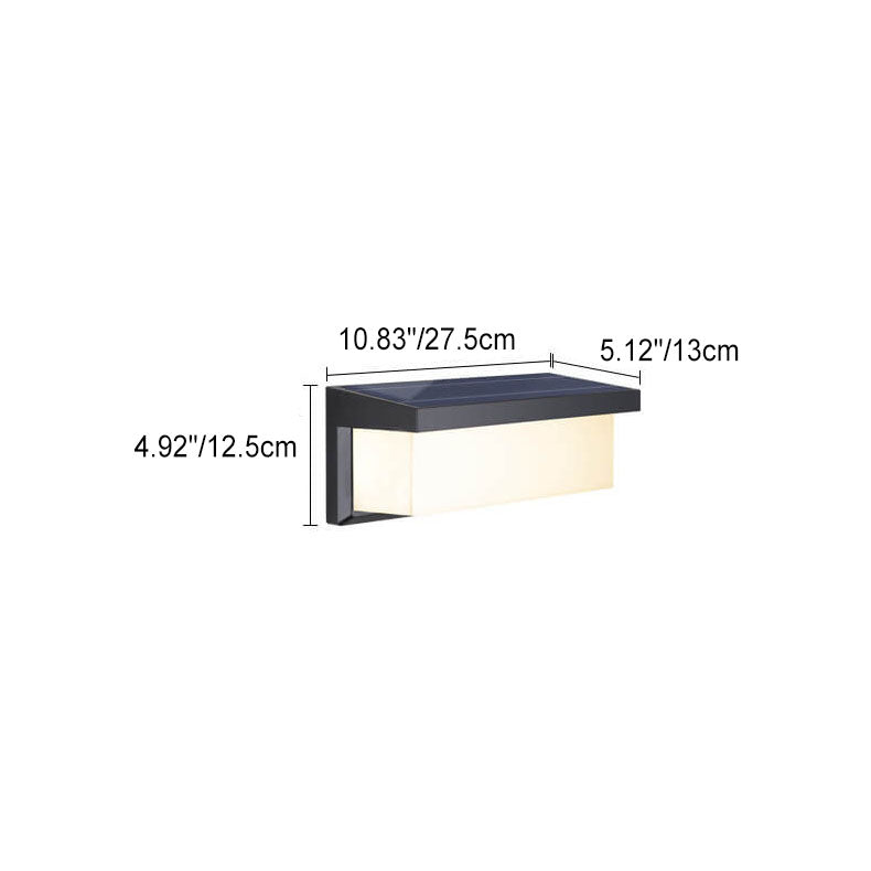 Vivolux | Modern Minimalist Solar Rechteck PC LED Außen Wandleuchte Lampe Für Außenpatio