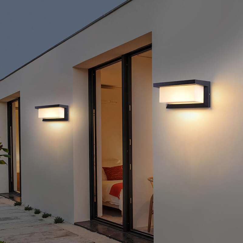 Vivolux | Modern Minimalist Solar Rechteck PC LED Außen Wandleuchte Lampe Für Außenpatio