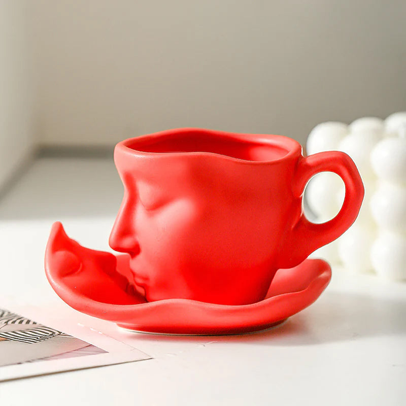 Vivolux | Kyssnades Gesicht keramische Kaffeetasse