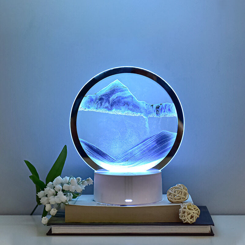 Vivolux | Kreative Runde Sanduhr Quicksand 3D LED Nachtlicht Tischlampe