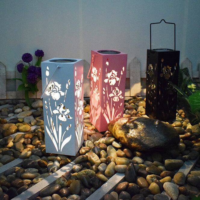 Vivolux | Solar Butterfly Rose Muster Hohle Säule LED Außen wasserdichte dekorative Lampe