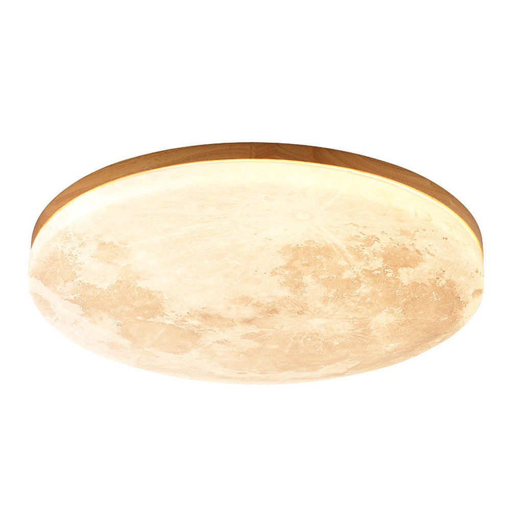 Vivolux | LED Deckenleuchte | Mond-Design | Dimmbar | Holzoptik | Stimmungsvolle Beleuchtung für Zuhause