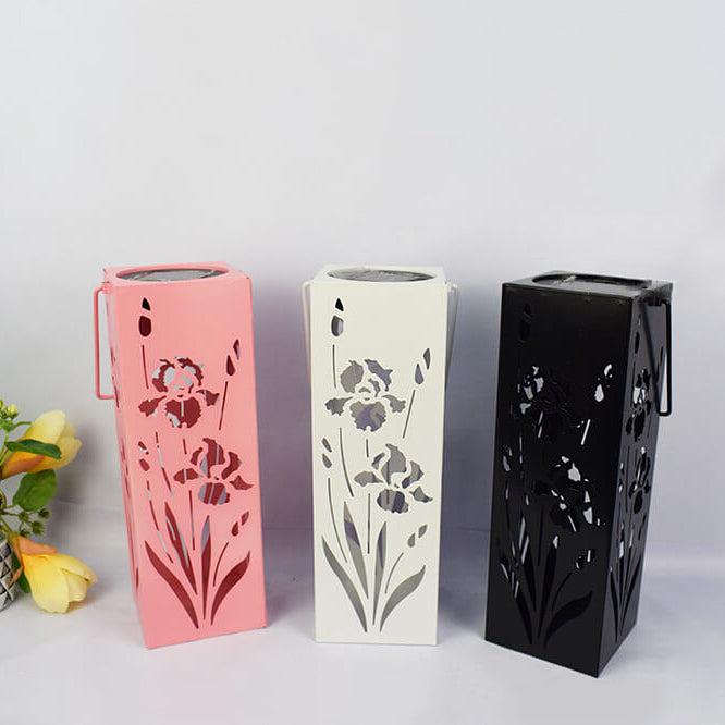 Vivolux | Solar Butterfly Rose Muster Hohle Säule LED Außen wasserdichte dekorative Lampe