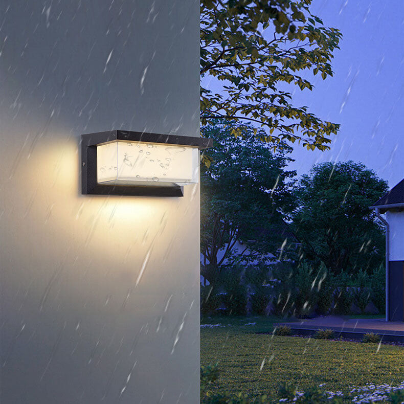Vivolux | Modern Minimalist Solar Rechteck PC LED Außen Wandleuchte Lampe Für Außenpatio