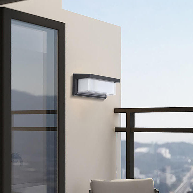Vivolux | Modern Minimalist Solar Rechteck PC LED Außen Wandleuchte Lampe Für Außenpatio