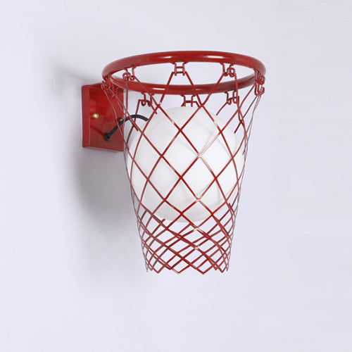 Vivolux | Slamora Kinder Wandleuchte | Basketballkorb Design | Glas & Metall | Art Déco Stil | Schlafzimmerlicht
