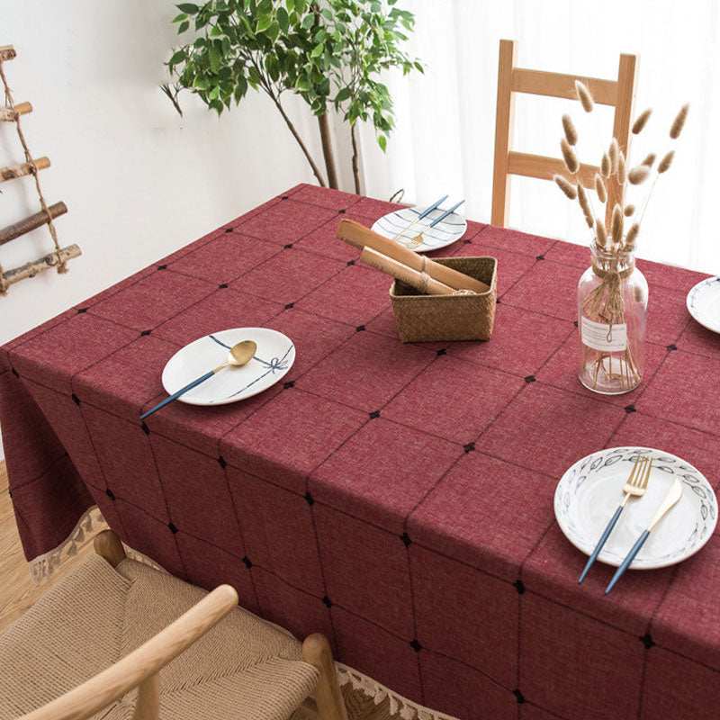 Vivolux | Wasserdicht Ölbeständig Rechteckige Tischdecke Baumwolle Leinen Faltenresistente Tischdecke für Küche Esszimmer Buffet Party
