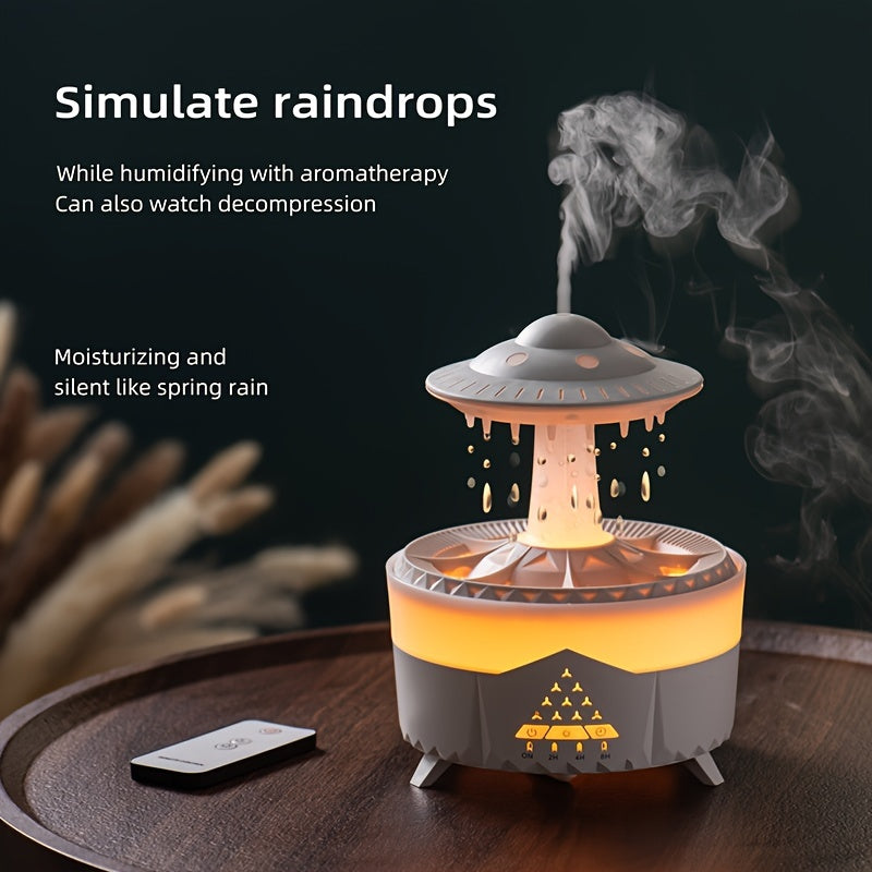 Vivolux | Entspannender Regenstropfen Aromatherapie Ätherisches Öl Diffusor - LED Licht & Luftbefeuchter