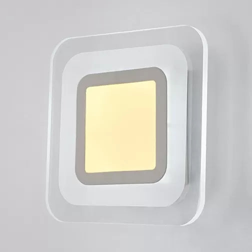 Vivolux | Weiße schlanke quadratische LED-Wandaufbau Einfacher Stil Acryl-Wandleuchte für Treppen