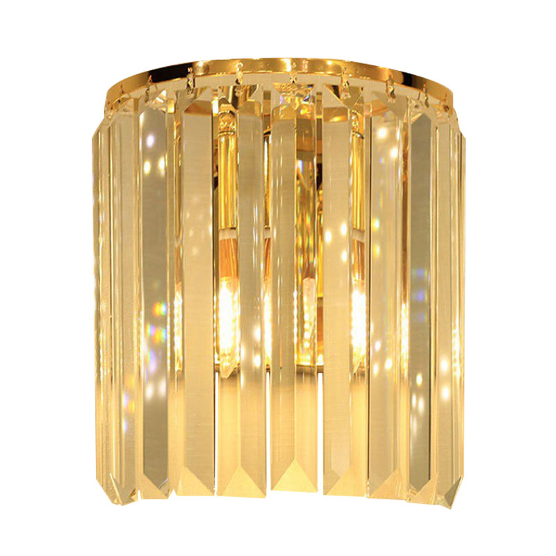 Vivolux | 1 Kopf Wandmontierte Lichtarmatur Einfache halbzylindrische Kristallblock-Wandlampe Beleuchtung in Gold