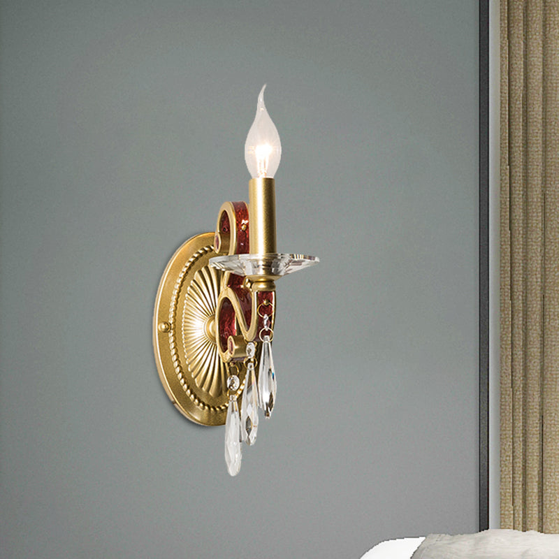 Vivolux | 1 Glühlampe Wandleuchte Traditionelle Goldene Kegelförmige Wohnzimmer Wandlampe mit/ohne Stoffschirm