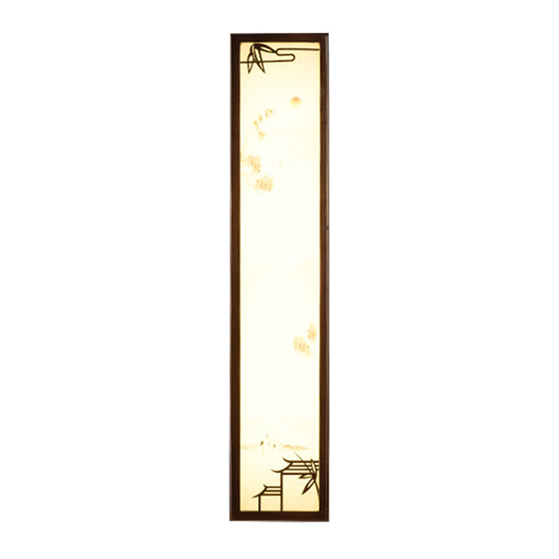 Vivolux | Acryl Rechteck Wandlicht Flush Mount Aziatisch Bruin LED Wandlamp Sconces met Bamboe en Huispatroon
