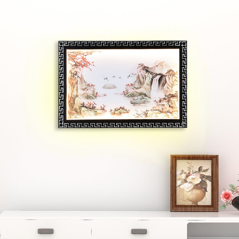 Vivolux | Paradise/Misty Mountain Wandlamp Chinese Stof LED Zwarte Muurverlichting voor Thuisdecoratie