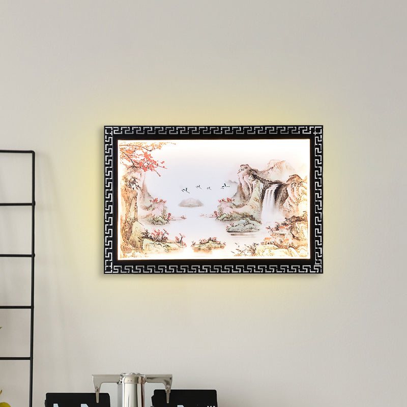 Vivolux | Paradise/Misty Mountain Wandlamp Chinese Stof LED Zwarte Muurverlichting voor Thuisdecoratie