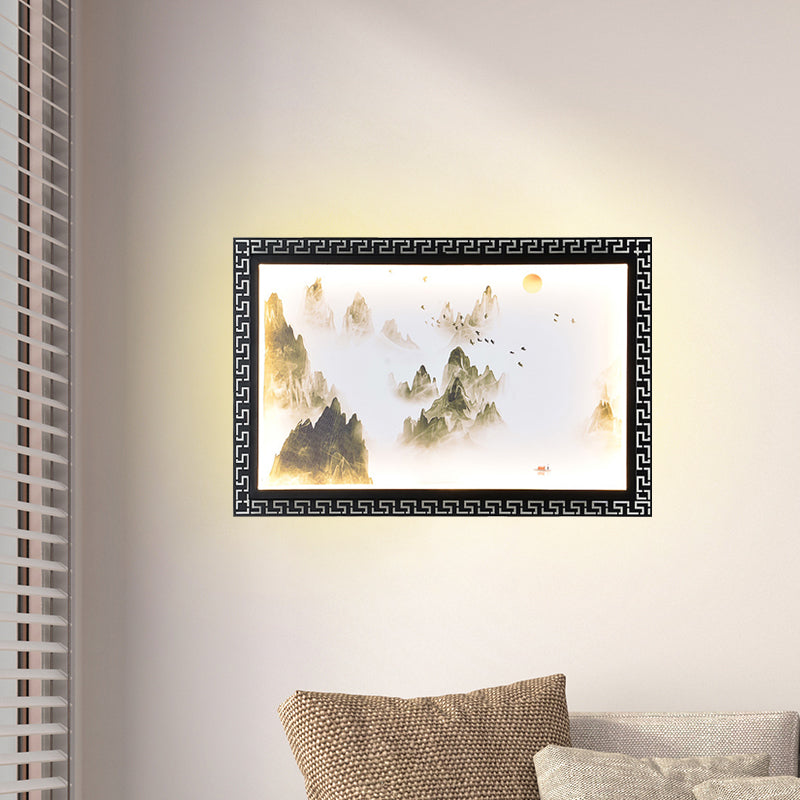 Vivolux | Paradise/Misty Mountain Wandlamp Chinese Stof LED Zwarte Muurverlichting voor Thuisdecoratie