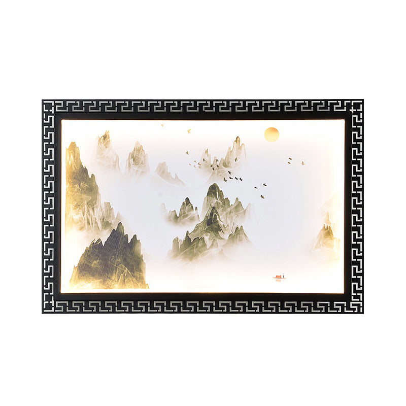 Vivolux | Paradise/Misty Mountain Wandlamp Chinese Stof LED Zwarte Muurverlichting voor Thuisdecoratie