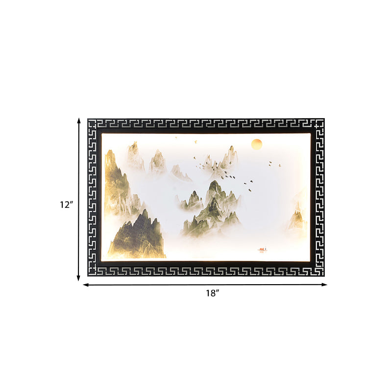 Vivolux | Paradise/Misty Mountain Wandlamp Chinese Stof LED Zwarte Muurverlichting voor Thuisdecoratie