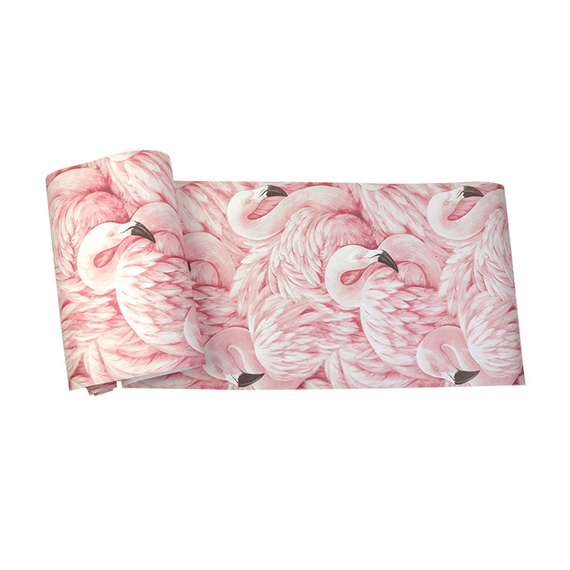 Vivolux | Tropisch Flamingo Behang Rol voor Meisjes Slaapkamer, Zacht Roze, 33 voet x 20,5 inch