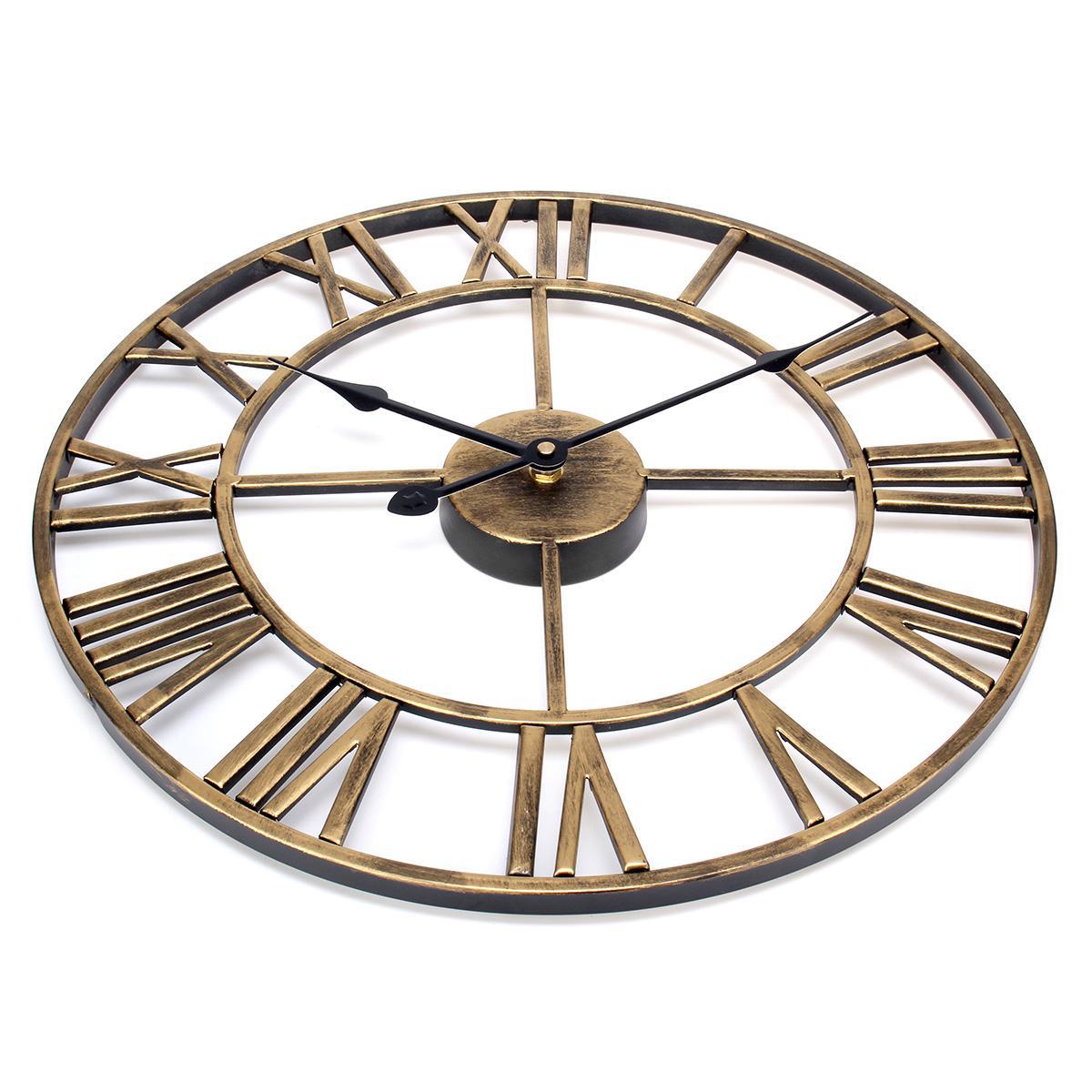 Vivolux | Roman Letters Große Stille Wand-Uhr 16 Zoll Eisen