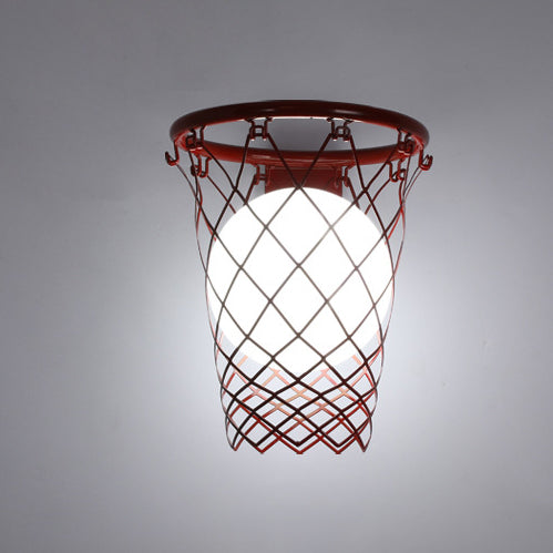 Vivolux | Slamora Kinder Wandleuchte | Basketballkorb Design | Glas & Metall | Art Déco Stil | Schlafzimmerlicht
