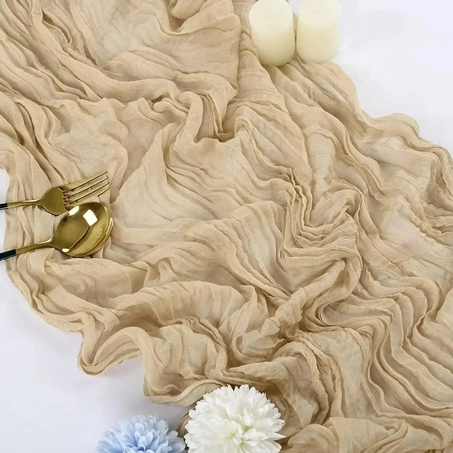 10 Stück Voile Käsetuch Tischläufer Halbtransparentes Gaze Esstischdekoration für Hochzeitsfeier, Hochzeitsbogen Drapierungstuch