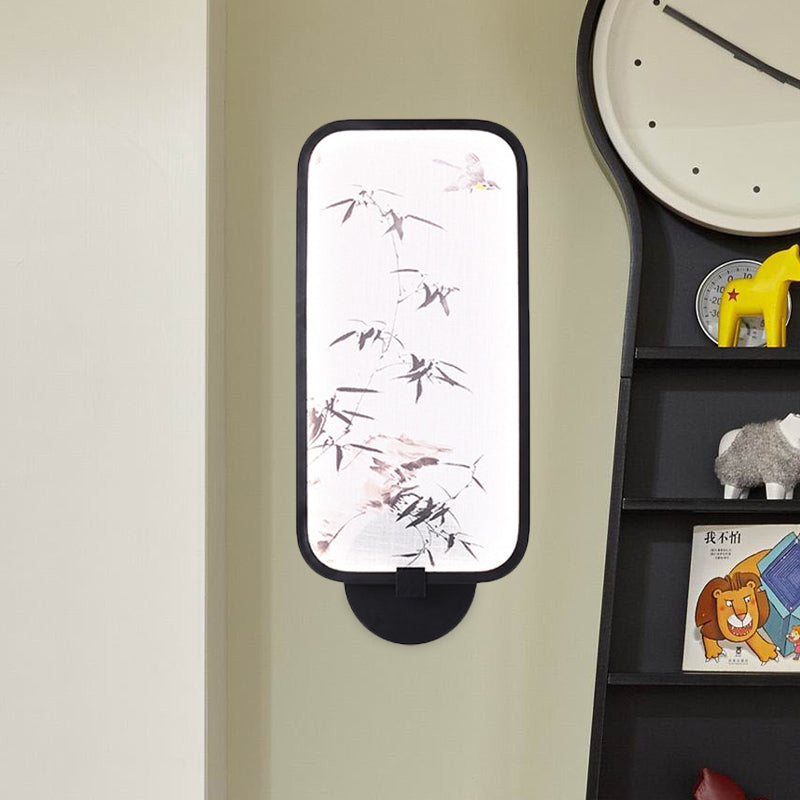 Vivolux | Bamboe Leaf/Berg PVC Wand Muurverlichting Aziatisch Zwart Geïntegreerd LED Wandgemonteerd Licht voor Woonkamer