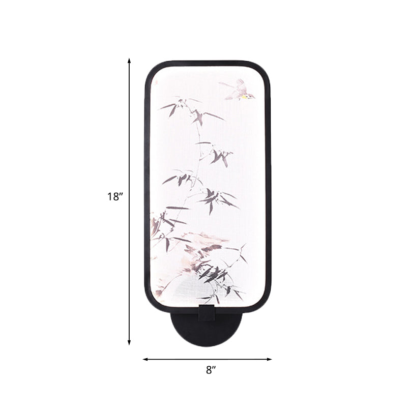 Vivolux | Bamboe Leaf/Berg PVC Wand Muurverlichting Aziatisch Zwart Geïntegreerd LED Wandgemonteerd Licht voor Woonkamer