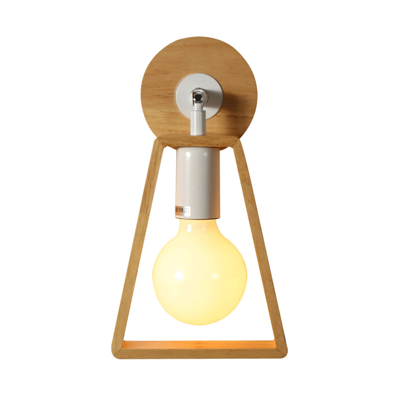 Vivolux | 1 Kopf drehbare Trapez Wandlampe modernes Design beige Holz Wandleuchte für Schlafzimmer
