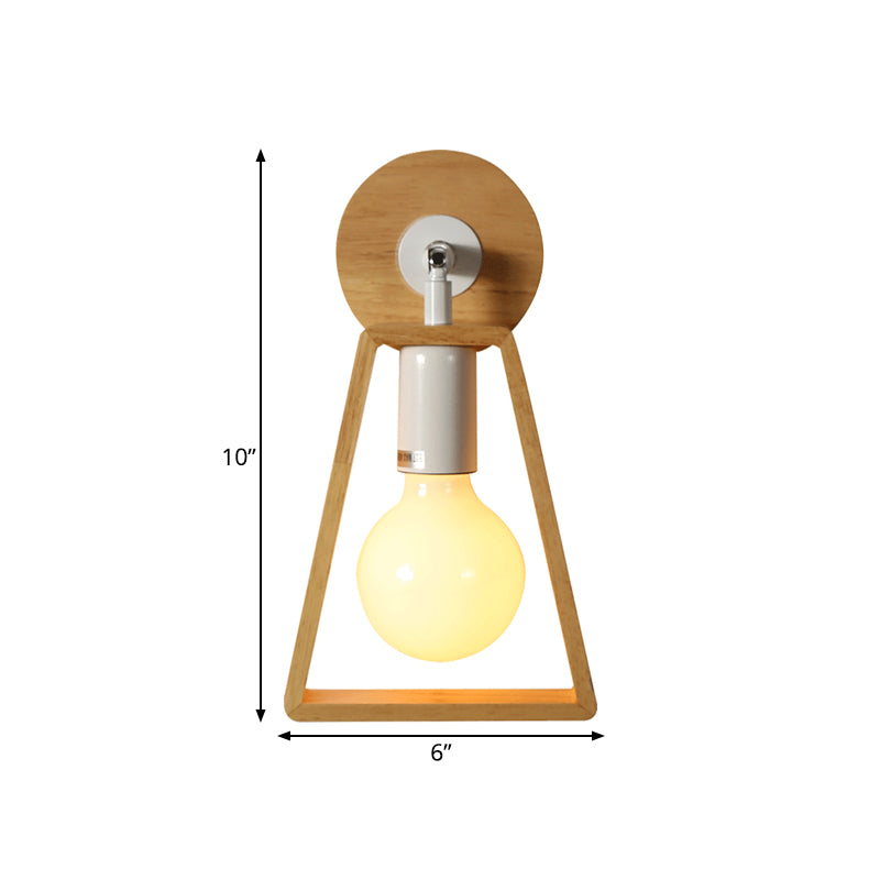 Vivolux | 1 Kopf drehbare Trapez Wandlampe modernes Design beige Holz Wandleuchte für Schlafzimmer