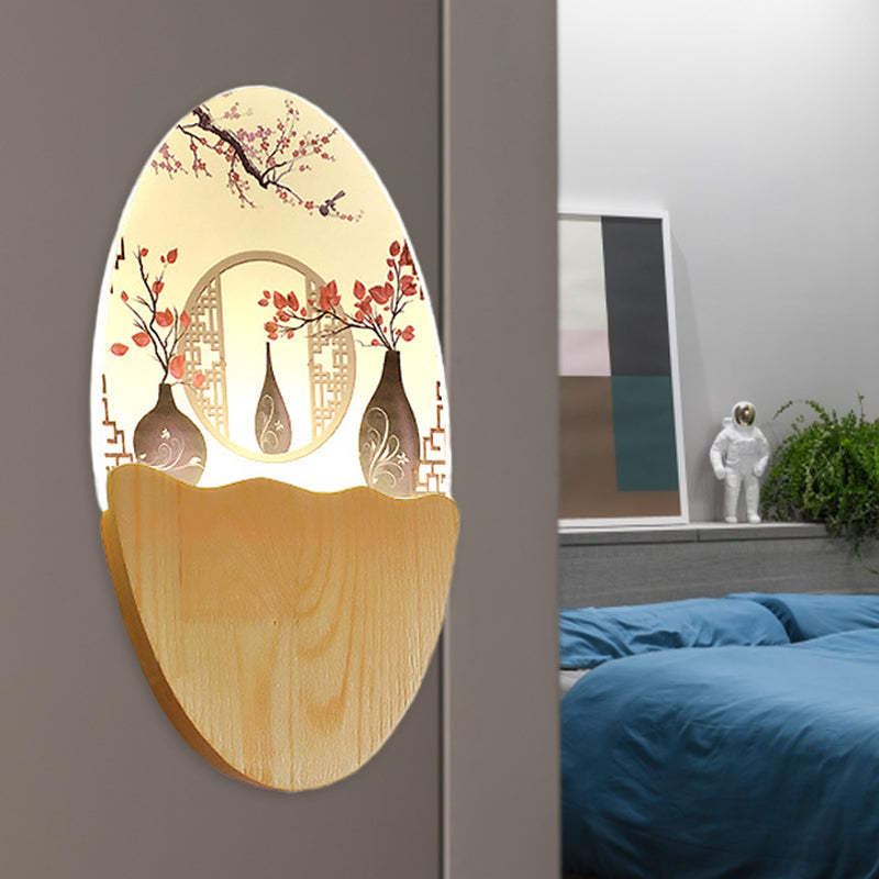 Vivolux | Rechthoekige Acryl Bloesems/Lotusblad Wandlamp Oriëntaalse Stijl LED Rode/Groene Wandmuur Licht voor Gang