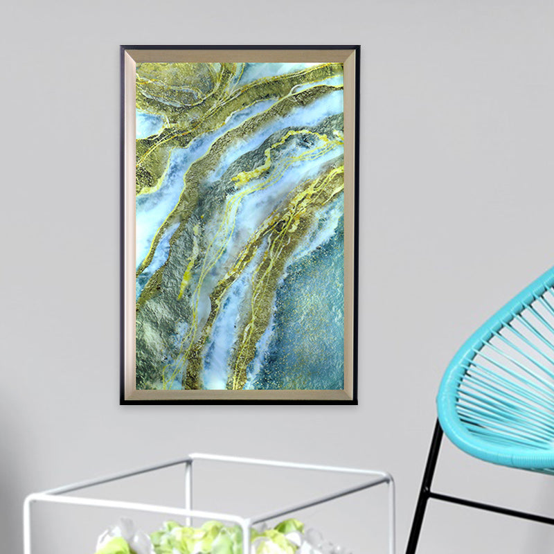 Vivolux | Rechthoekig Frame Acrylaat Berg Wandlamp LED Blauw en Groen Wanddecoratie Licht voor Gang