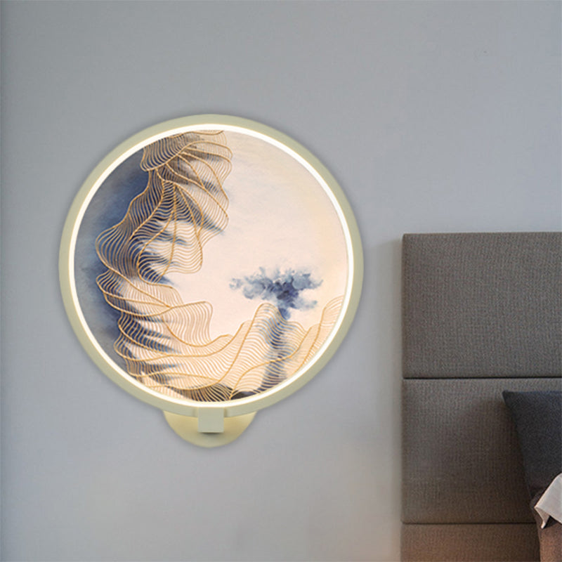 Vivolux | Runde Acrylberg Wandbeleuchtung Chinesische LED Weiße Wandmurallampe für das Wohnzimmer