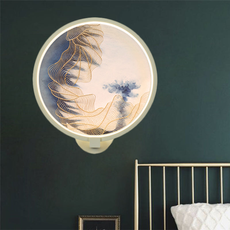 Vivolux | Runde Acrylberg Wandbeleuchtung Chinesische LED Weiße Wandmurallampe für das Wohnzimmer