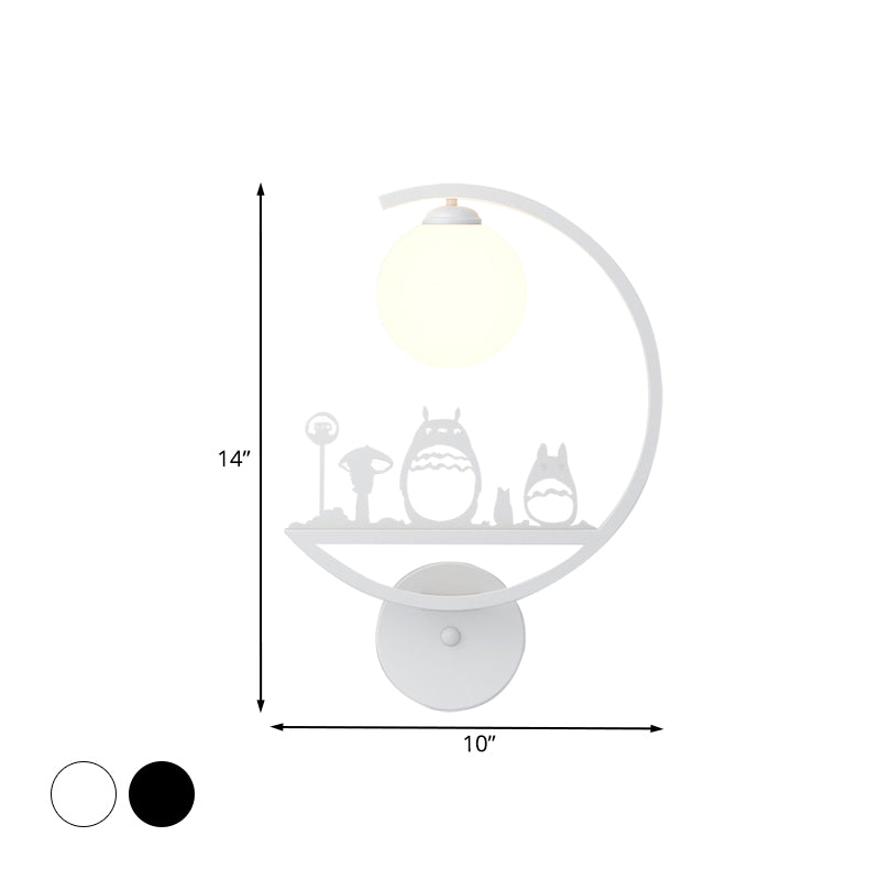 Vivolux | Dieren Metallische Wandlamp Verlichting Nordic Enkele Witte/Zwarte Afwerking Wandlamp met C-Armpje