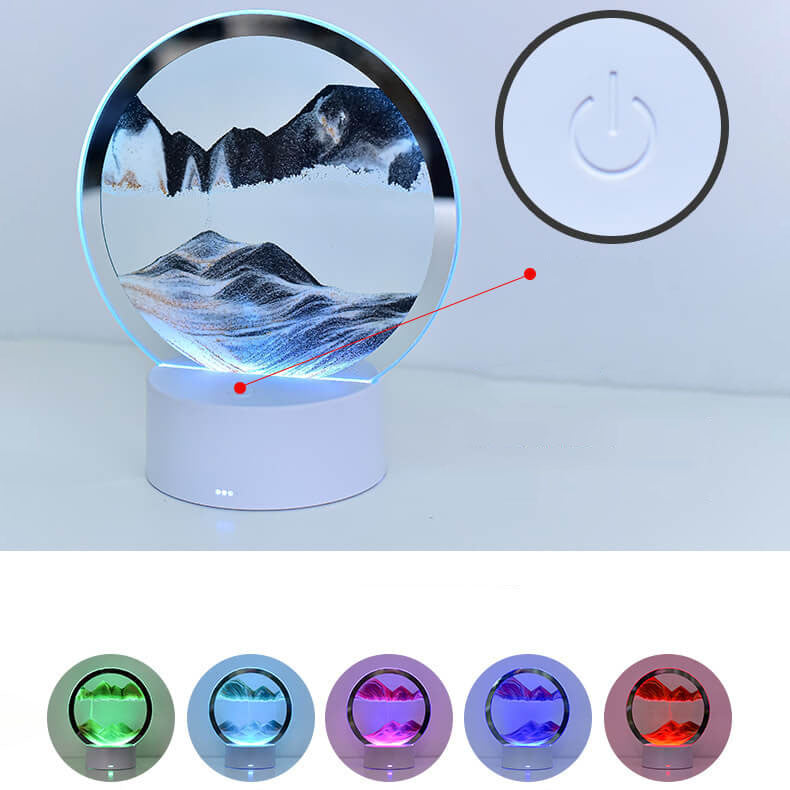 Vivolux | Kreative Runde Sanduhr Quicksand 3D LED Nachtlicht Tischlampe