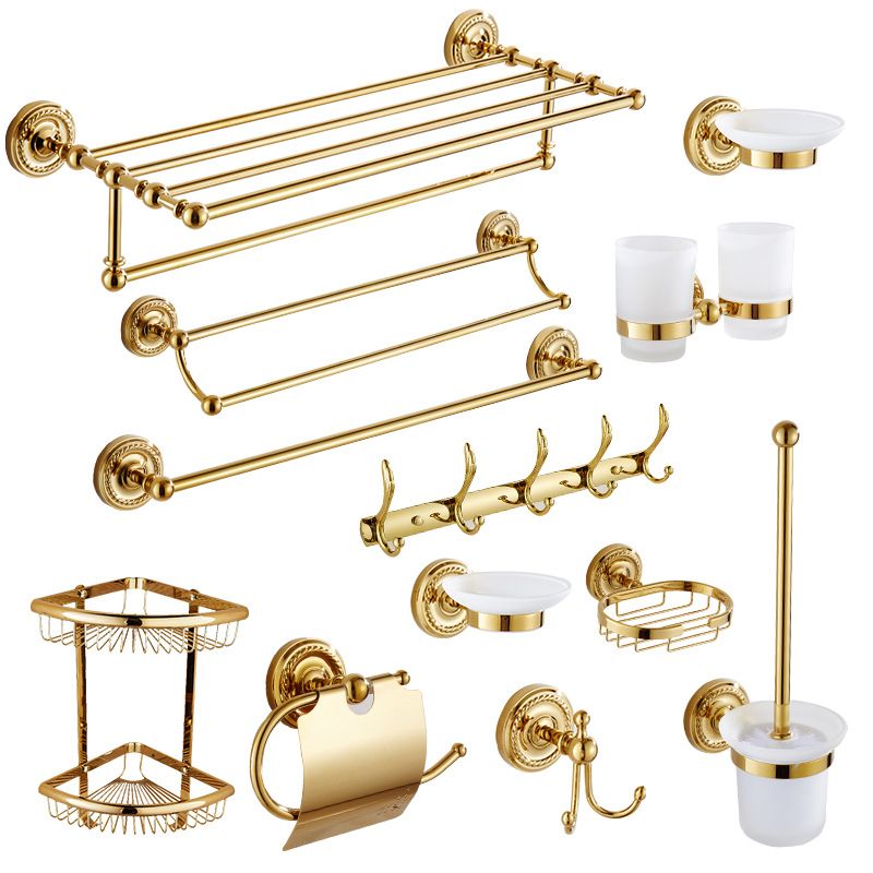 Vivolux | Traditionelles Goldenes Badzubehör-Set Kupfer Badezimmer Zubehör Kit