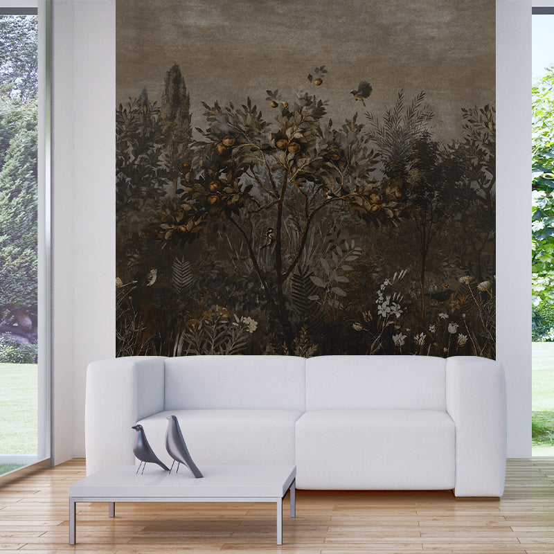 Vivolux | Tropics Fruit Tree Muurbehang Donkerblauw Eetkamer Wanddecoratie, Aangepaste Afmeting Beschikbaar