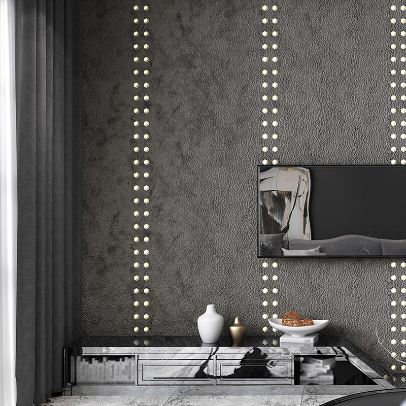 Vivolux | Steampunk Gepiercte Metall Solide Tapete Dunkle Farbe Feuchtigkeitsbeständige Wanddekoration für Schlafzimmer