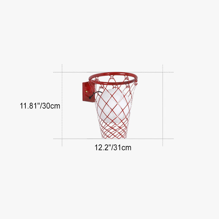 Vivolux | Slamora Kinder Wandleuchte | Basketballkorb Design | Glas & Metall | Art Déco Stil | Schlafzimmerlicht
