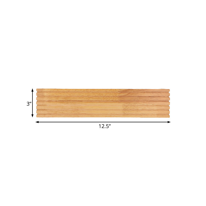 Vivolux | Gestreepte slaapkamer wandlamp hedendaags houten 14"/18"/21.5" breed 1-kops beige LED op en neer lichtarmatuur in warm/wit licht