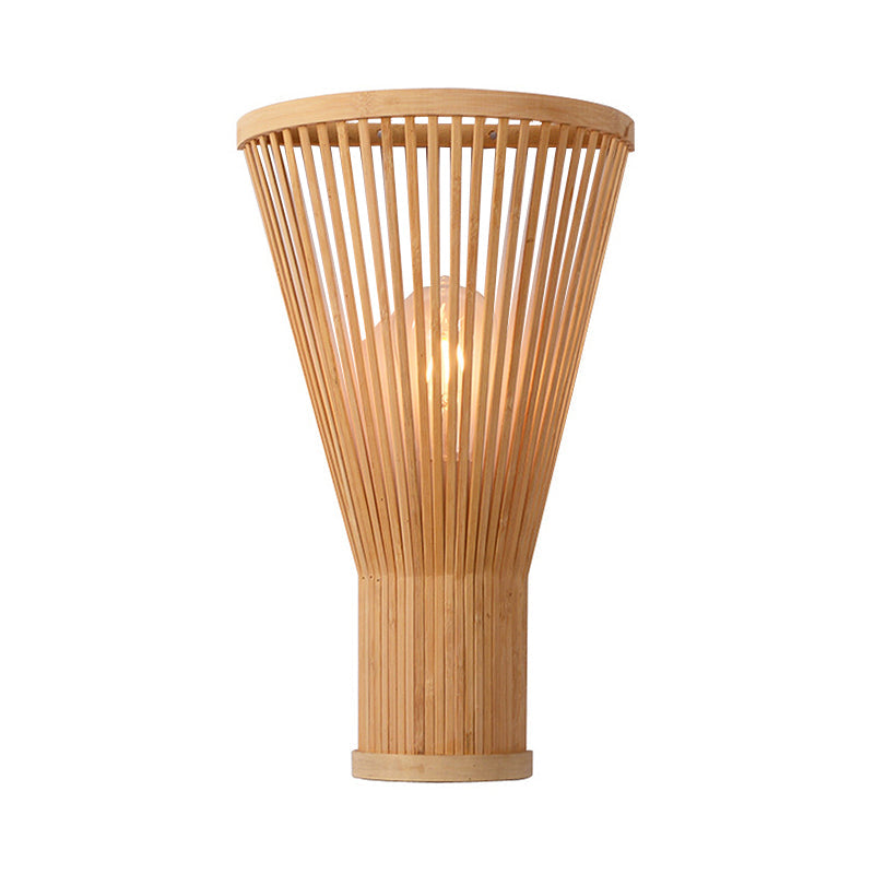 Vivolux | Handgemaakt Bamboe Wandlamp Aziatische Stijl 1-Lamp Beige Wandverlichting voor Bedside
