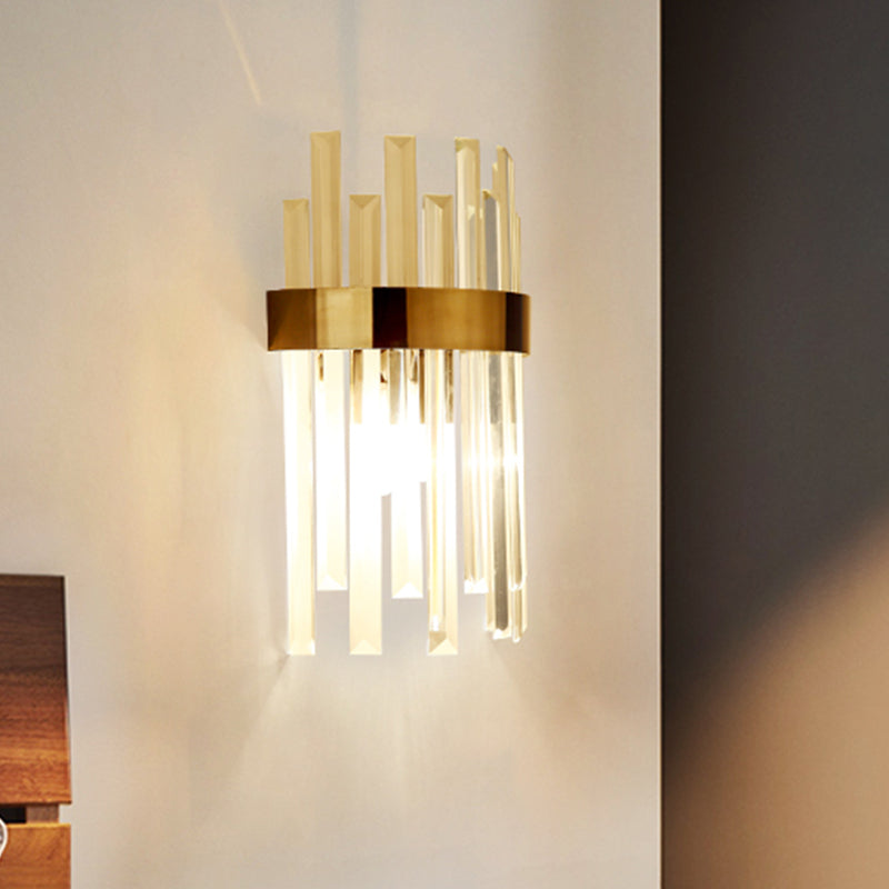 Vivolux | 1 Kopf Wand Sconce Beleuchtung mit Eiszapfen Kristall zeitgenössische Esszimmer Wandlampe in Schwarz