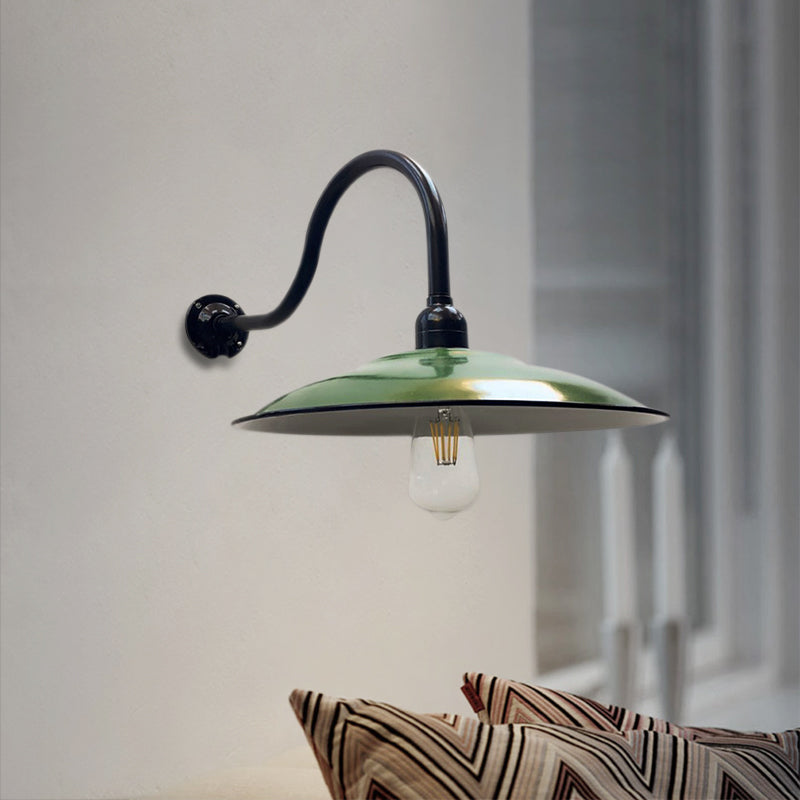 Vivolux | 1 Kop Schotel Wandverlichting Vintage Stijl Groene Metallic Wandlamp voor Eetkamer, 12"/14" Breedte