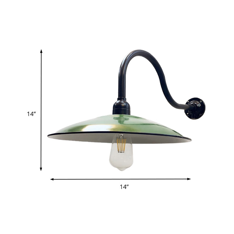 Vivolux | 1 Kop Schotel Wandverlichting Vintage Stijl Groene Metallic Wandlamp voor Eetkamer, 12"/14" Breedte