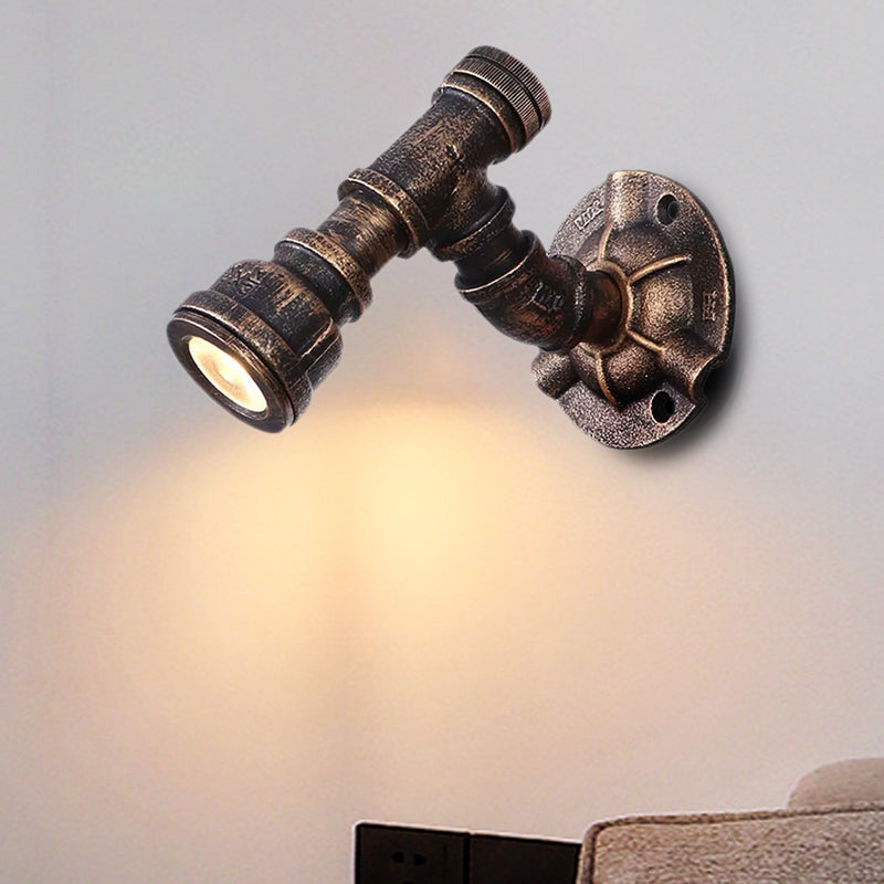 Vivolux | 1 Kopf Wasserleitung Wandlicht Wandleuchte Vintage Industrie Bronze Metallische Wandlampe für Flur